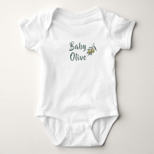 Niedlich Baby Olive  Baby Strampler (Vorderseite)