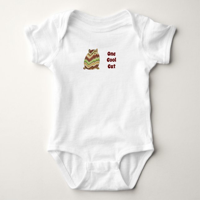 Niedlich Baby One Piece - Eine Coole Katze Strampler (Vorderseite)