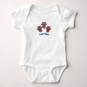 Niedlich Baby One Piece - Three Red Owls Baby Body Strampler
