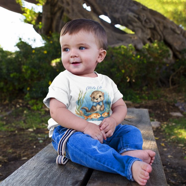 Niedlich Baby Otter Boy Baby T-shirt (Von Creator hochgeladen)