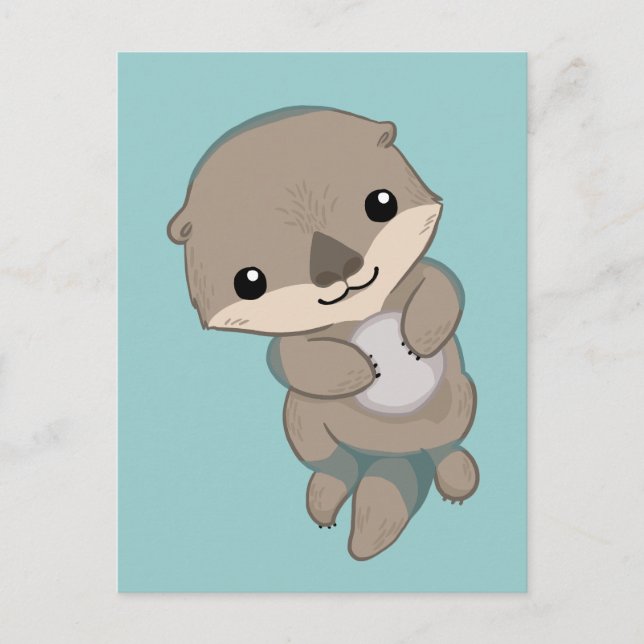 Niedlich Baby Otter Pup Postkarte (Vorderseite)