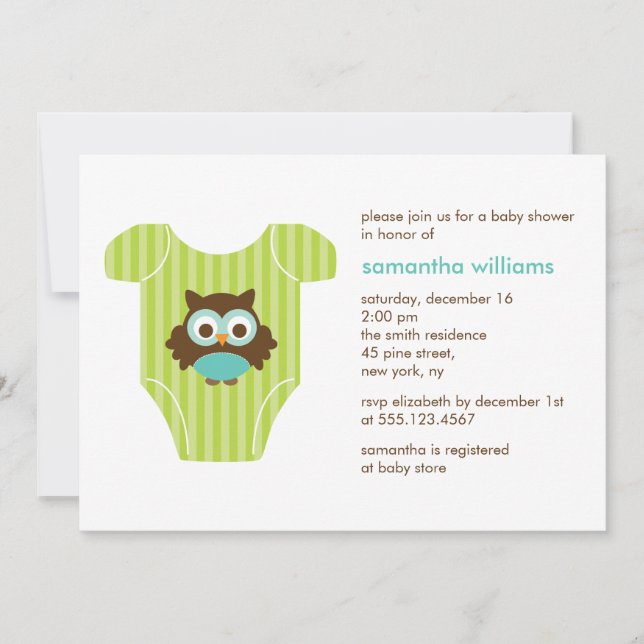 Niedlich Baby Outfit Babydusche Einladung (Vorderseite)