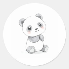 Niedlich Baby Panda Aufkleber Aquarellfarbe Illust