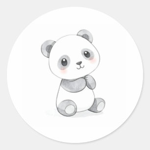 Niedlich Baby Panda Aufkleber Aquarellfarbe Illust