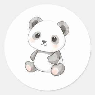 Niedlich Baby Panda Aufkleber Aquarellfarbe Illust