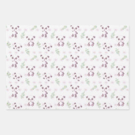 Niedlich Baby Panda Blume Balloons Babydusche Geschenkpapier Set