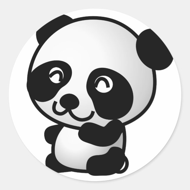Niedlich Baby Panda Cartoon Runder Aufkleber (Vorderseite)