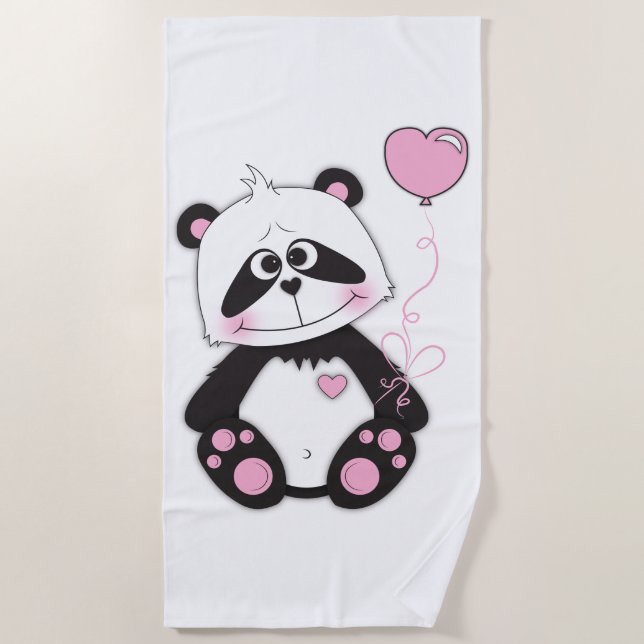 Niedlich Baby Panda Cartoon Strandtuch (Vorderseite)
