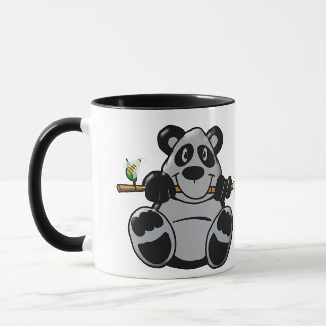 Niedlich Baby Panda Eating Bamboo Tasse (Links)