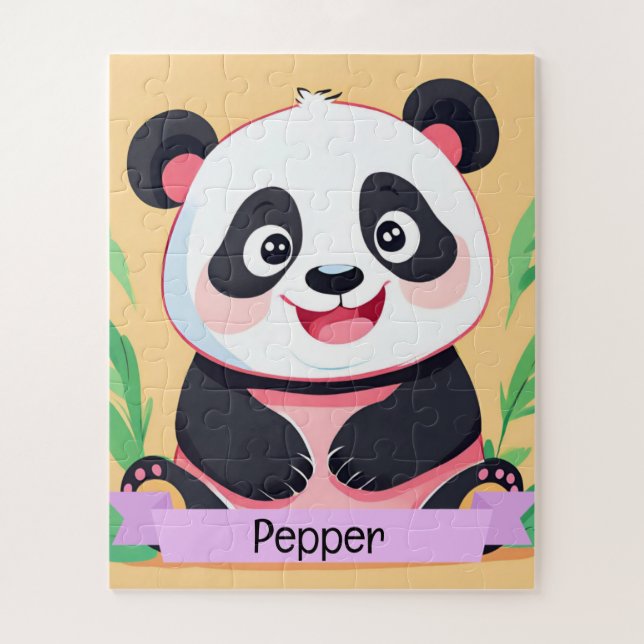 Niedlich Baby Panda Individuelle Name (Vertikal)
