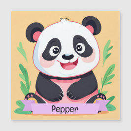 Niedlich Baby Panda Individuelle Name Magnetkarte