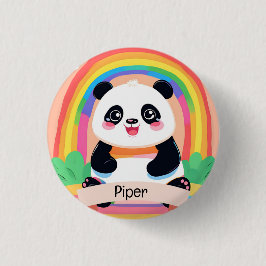 Niedlich Baby Panda Rainbow Button