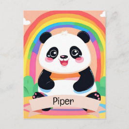 Niedlich Baby Panda Rainbow Postkarte