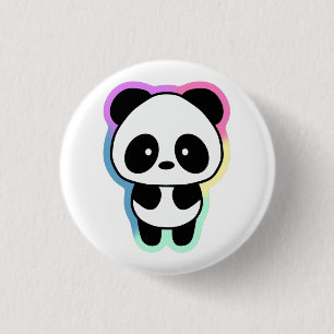 Niedlich Baby Panda - Regenbogenfarben Button