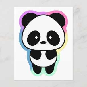 Niedlich Baby Panda - Regenbogenfarben Flyer