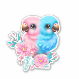 Niedlich Baby Parrot Twins Aufkleber