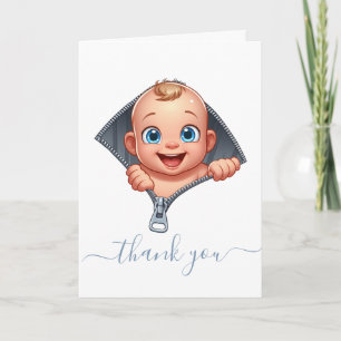 Niedlich Baby Peekout Baby Dusche Danke Karte