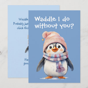 Niedlich Baby Penguin Fun Weihnachten Spaß Ferienw Karte