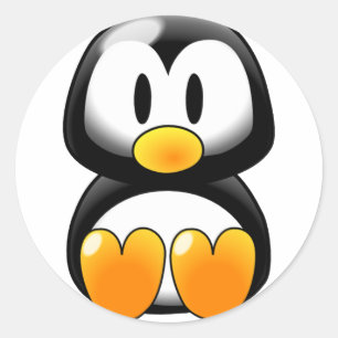 Niedlich Baby Penguin - individuell anpassbar Runder Aufkleber