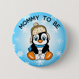 Niedlich Baby Penguin | Mami als Babydusche Button