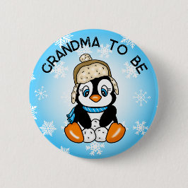 Niedlich Baby Penguin | Oma soll Babydusche sein Button