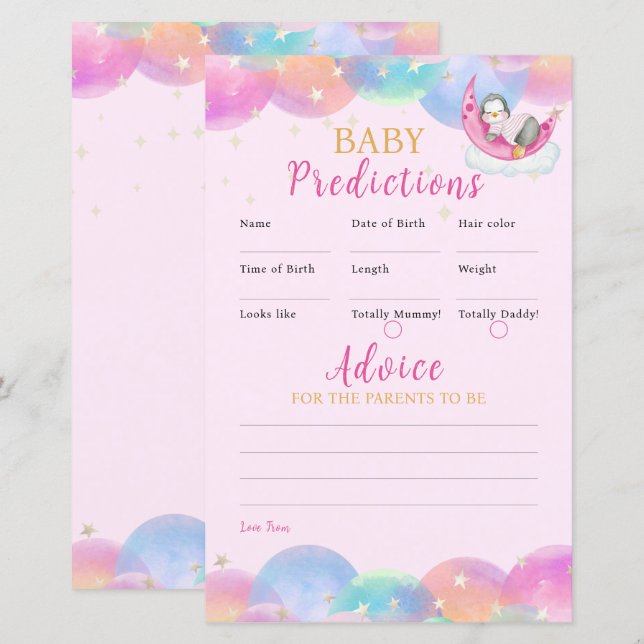 Niedlich Baby Penguin Pink Baby Duschgame (Vorne/Hinten)