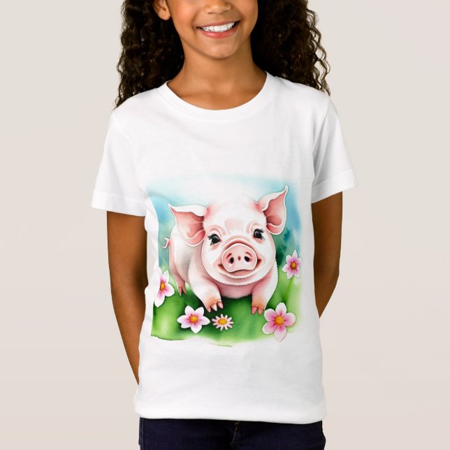Niedlich Baby Pig T-Shirt (Vorderseite)