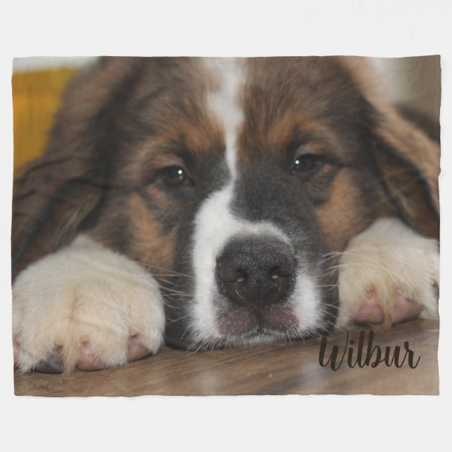 Niedlich Baby Puppy Fleecedecke (Vorderseite (Horizontal))