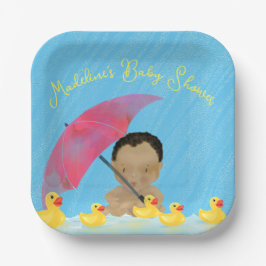 Niedlich Baby Rain Rubber Ducky's Umbrella Baby Sh Pappteller