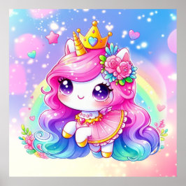 Niedlich Baby Rainbow Unicorn Poster