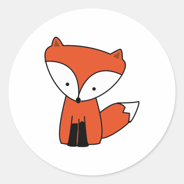 Niedlich Baby Red Fox Animal Runder Aufkleber (Vorderseite)