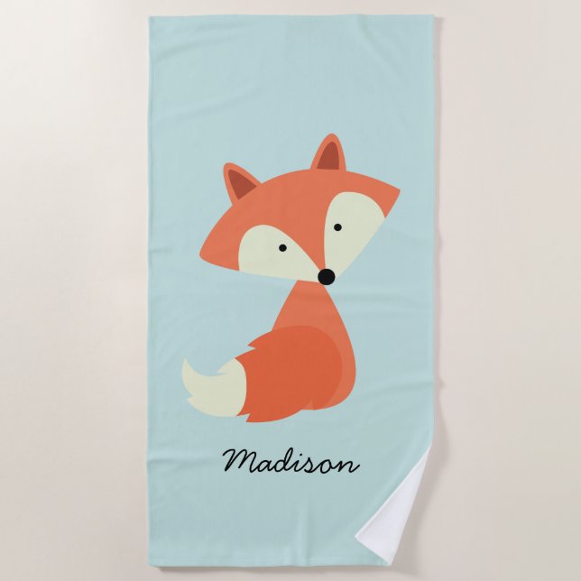 Niedlich Baby Red Fox Strandtuch (Vorderseite)