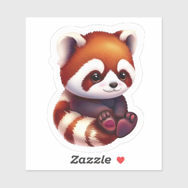Niedlich Baby Red Panda Aufkleber (Blatt)