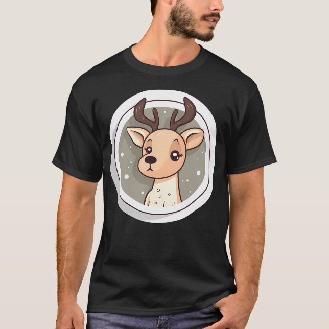Niedlich Baby Rentier T-Shirt (Vorderseite)
