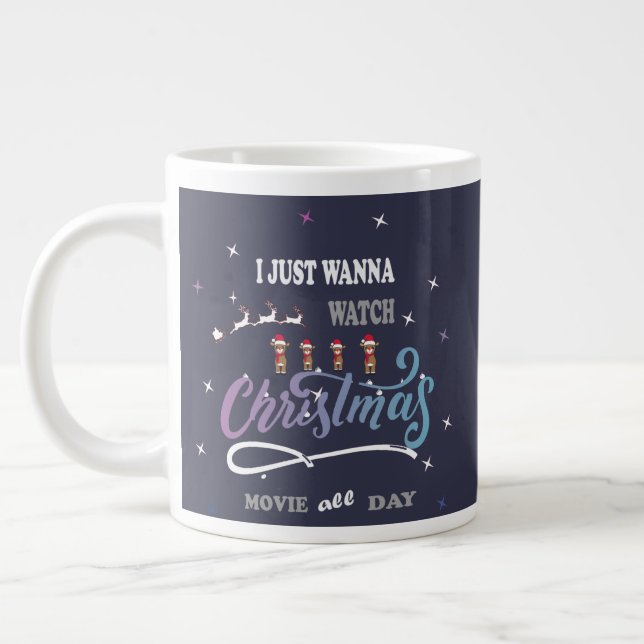 Niedlich Baby Rentier Weihnachten Jumbo-Tasse (Links)