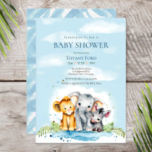 Niedlich Baby Safari Animal Elephant Lion Zebra Du