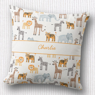 Niedlich Baby Safari Tierfarbmuster Kissen