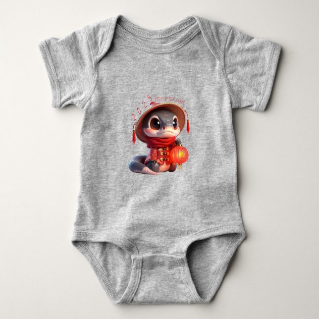 Niedlich Baby Schlange Chinesisch Neujahr 2025 Bab Baby Strampler (Vorderseite)