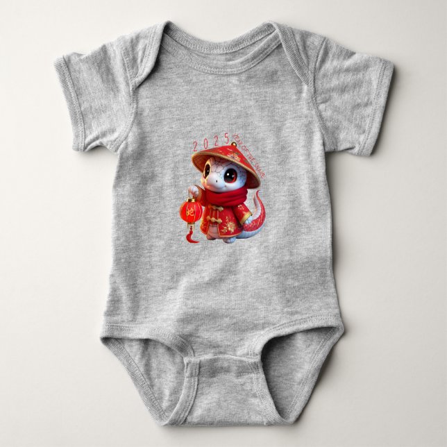 Niedlich Baby Schlange Chinesisch Neujahr 2025 Bab Baby Strampler (Vorderseite)