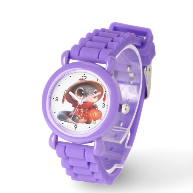 Niedlich Baby Schlange Chinesisch Neujahr 2025 Kin Armbanduhr (Winkel)