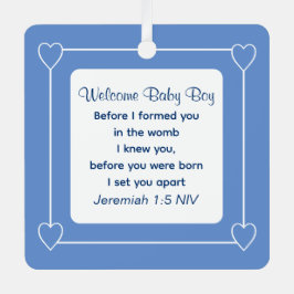 Niedlich Baby Showbibel Verse Blue Gastgeschenk Ornament Aus Metall