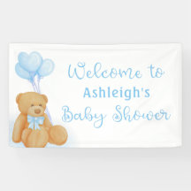 Niedlich Baby Shower Teddy Bear Blue Heart Balloon