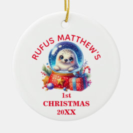 Niedlich Baby Siegel Personalisiert Keramik Ornament
