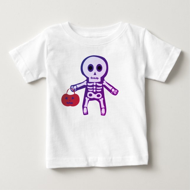 Niedlich Baby Skeleton Halloween Baby T - Shirt (Vorderseite)