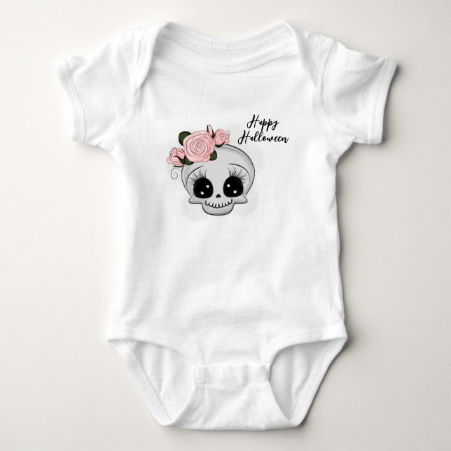 Niedlich Baby Skull Baby Bodysuit Strampler (Vorderseite)