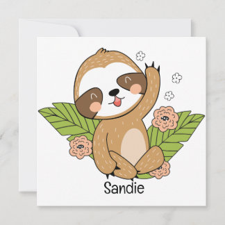 Niedlich Baby Sloth Individuelle Name