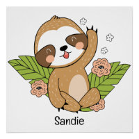 Niedlich Baby Sloth Individuelle Name