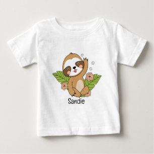 Niedlich Baby Sloth Individuelle Name T-shirt