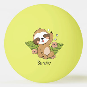 Niedlich Baby Sloth Individuelle Name Tischtennisball