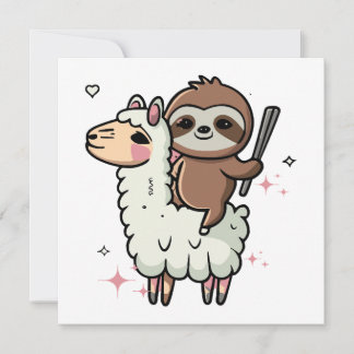 Niedlich Baby Sloth und Llama